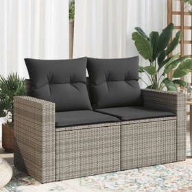 vidaXL Gartensofa/Gartenbox mit Kissen 131cm 2-Sitzer grau