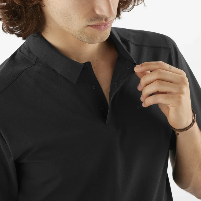 Salomon Trackline Poloshirt kurzarm deep black (Herren)