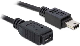 DeLOCK USB 2.0 Kabel Mini-B 5-polig Stecker auf Buchse, 1m (82667)
