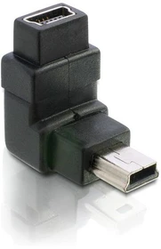 DeLOCK USB 2.0 Adapter, Mini-B 5-polig [Stecker] auf [Buchse] 90° gewinkelt (65096)