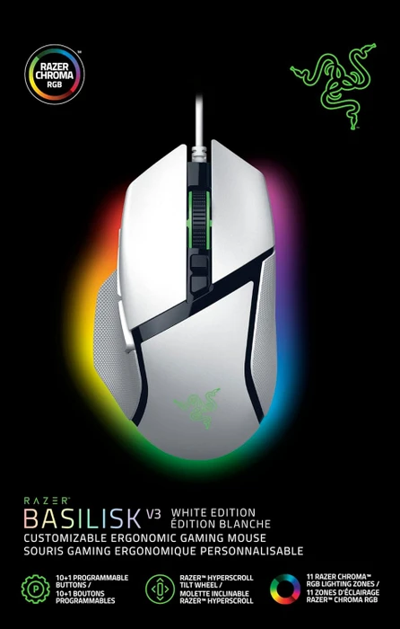 Razer Basilisk V3 White Edition, USB