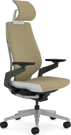Steelcase Gesture Bürostuhl mit Armlehnen und Kopfstütze, sand