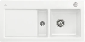 Villeroy & Boch Subway 60 flat flächenbündig Becken rechts mit Ablauffernbedienung stone white