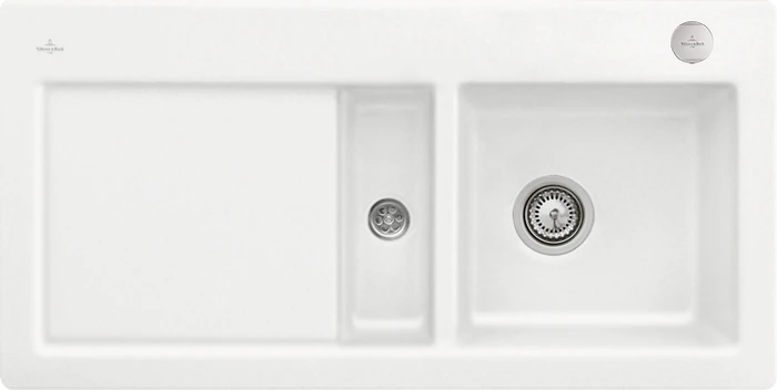 Villeroy & Boch Subway 60 flat flächenbündig Becken rechts mit Ablauffernbedienung stone white