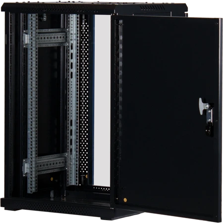 Rockstable 19" Serverschrank 18HE, Sicherheitsglastür, IP2X, schwarz, 600mm tief