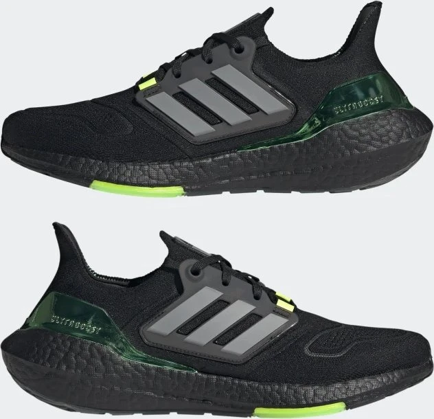 adidas Ultraboost 22 core black/iron metallic/beam green (Herren)