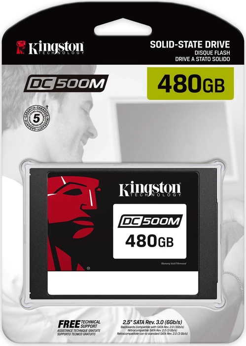 Kingston DC500M Data Center Series Mixed-Use SSD - 1.3DWPD 480GB, SED, 2.5" / SATA 6Gb/s
