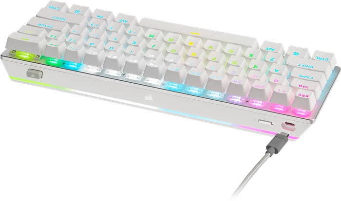 Corsair Gaming K70 PRO MINI Wireless, weiß, MX RGB RED, USB/Bluetooth, US