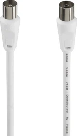 Hama Antennen-Kabel Koax-Stecker - Koax-Kupplung, 3m, 75dB, weiß