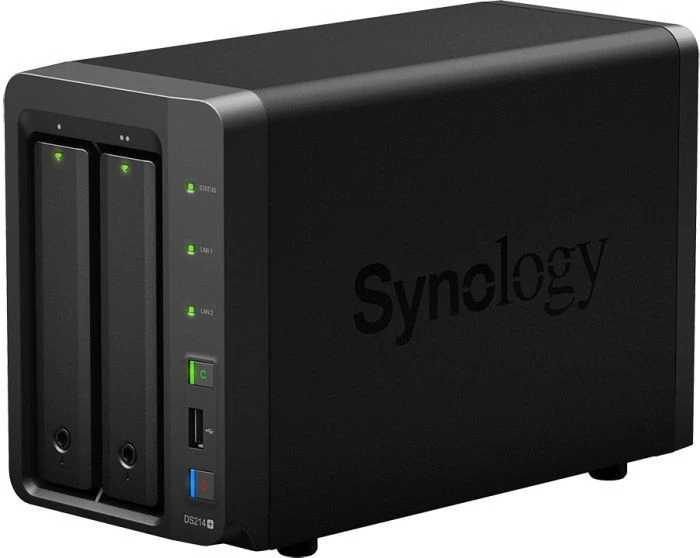 Synology DiskStation DS214+, 1GB RAM, 2x RJ-45 1000Base-T, 2x USB-A 3.0