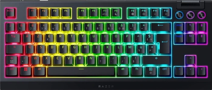 Razer BlackWidow V4 TKL Hyperspeed, hot-swap, Razer ORANGE Tactile Gen-3, USB/Bluetooth, FR