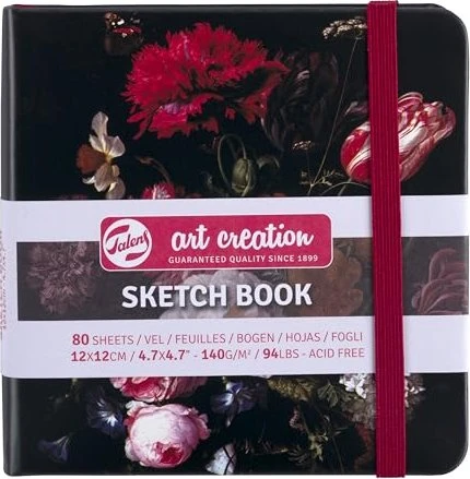 Royal Talens Skizzenbuch Motiv Blumen, 120x120mm, glatt, 80 Blatt
