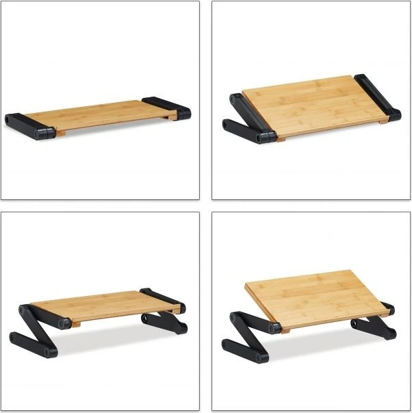Relaxdays 2in1 Bettisch und Stehpult, Notebook-Stand bis 15", grau