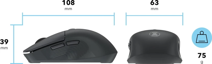 Eternico MSB270 Wireless Office Mouse schwarz, USB/Bluetooth