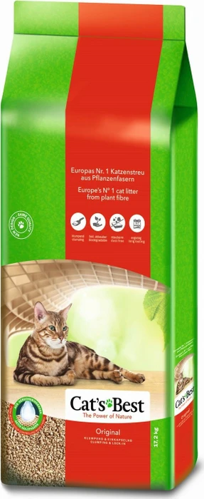 Cat's Best Original Öko-Katzenstreu, Granulat aus Holz/Sägemehl, klumpend
