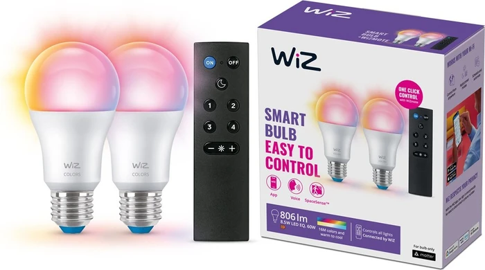 WiZ Colors LED 8W E27 A60 Ready To Use Set