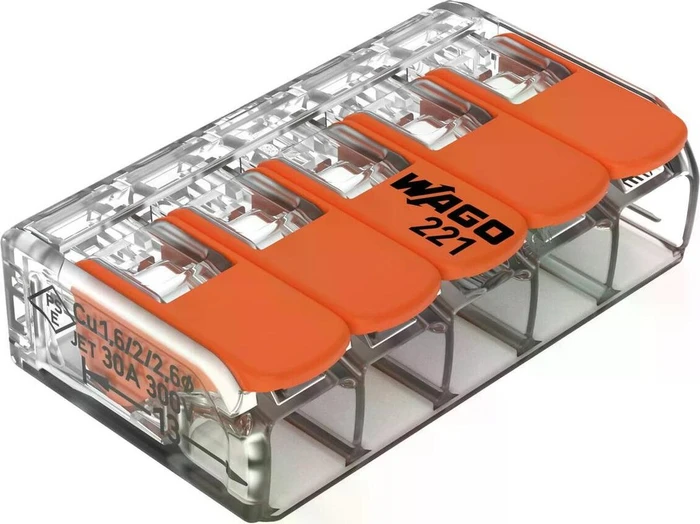Wago COMPACT-Verbindungsklemme bis 6mm² 5-Leiter, 15 Stück
