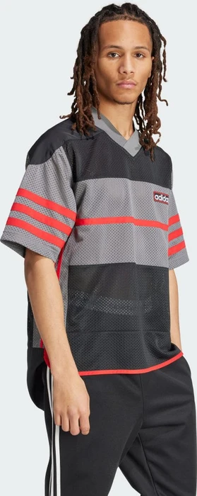 adidas Adicolor Adibreak Mesh T-Shirt kurzarm black/grey four/better scarlet (Herren)