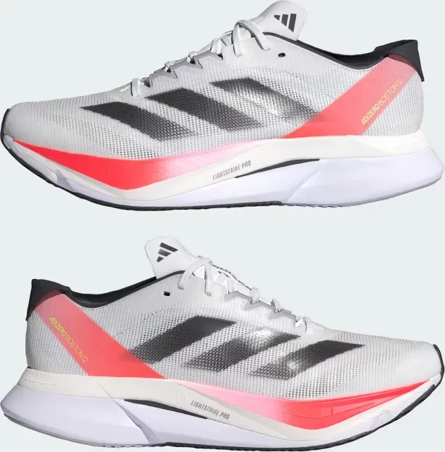 adidas Adizero Boston 12 cloud white/aurora met/solar red (Herren)