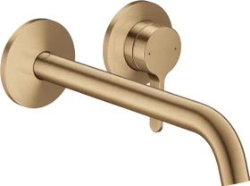 Hansgrohe Axor One 2-Loch Waschbeckenarmatur für Wandmontage mit Hebelgriffen und Auslauf 220mm brushed bronze