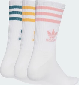 adidas Mid Cut Crew Socken white/tech green/hazy orange/semi pink spark, 3 Paare