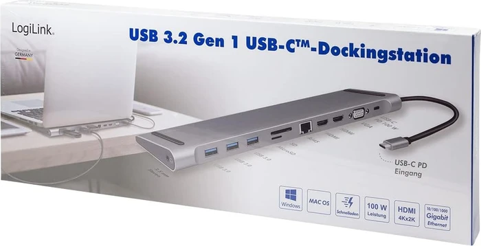 LogiLink USB 3.2 Gen 1 Dockingstation 11-Port, USB-C 3.0 [Stecker]
