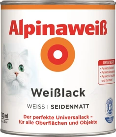 Alpina Farben Alpinaweiß Weißlack seidenmatt weiß, 750ml