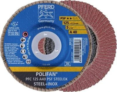 Pferd PFC 125 A 40 PSF STEELOX POLIFAN Fächerschleifscheibe K40, 125x22.23mm, 10 Stück