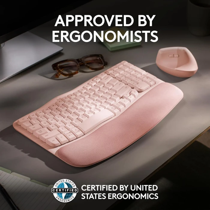 Logitech Wave Keys, Rose, Logi Bolt, USB/Bluetooth, US