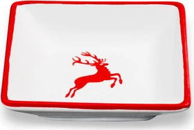 Gmundner Keramik Rubinroter Hirsch Snackschale 11x11cm