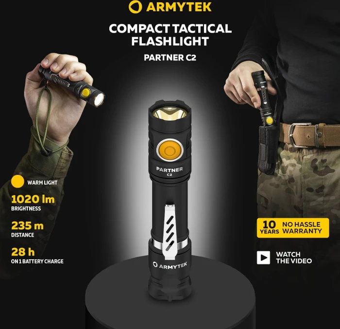 Armytek Partner C2 Magnet USB Warm Taschenlampe