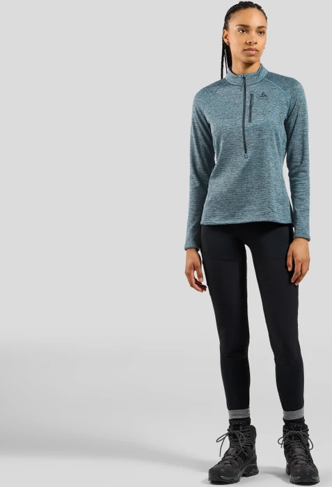 Odlo Tencia Mid Layer Half-Zip Funktionsshirt langarm provincial blue melange (Damen)