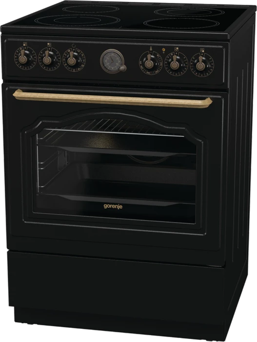 Gorenje GECS6B70CLB Elektroherd mit Glaskeramik-Kochfeld