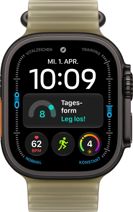 Apple Ocean Armband für Apple Watch Ultra 49mm halbtransparentes seegrasgrün/titan schwarz