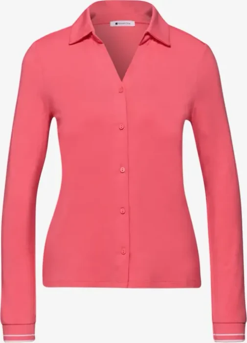 Street One Shirt mit College-Details Hemd langarm striking coral (Damen)
