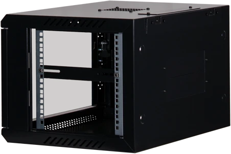 Rockstable 19" Wandschrank 6HE, Sicherheitsglastür, IP2X, schwarz, 440mm tief