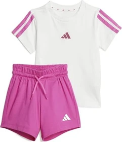 adidas Essentials 3-Streifen Set white/semi lucid fuchsia (Junior)