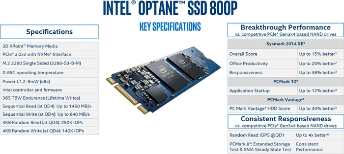Intel Optane SSD 800P 118GB, M.2 2280 / B-M-Key / PCIe 3.0 x2