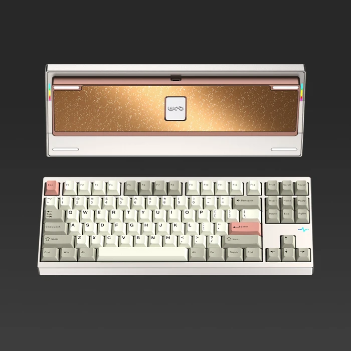 Wobkey Crush 80 Reboot Pro, Warm Silver, LEDs RGB, Kailh Cocoa, USB/Bluetooth, US