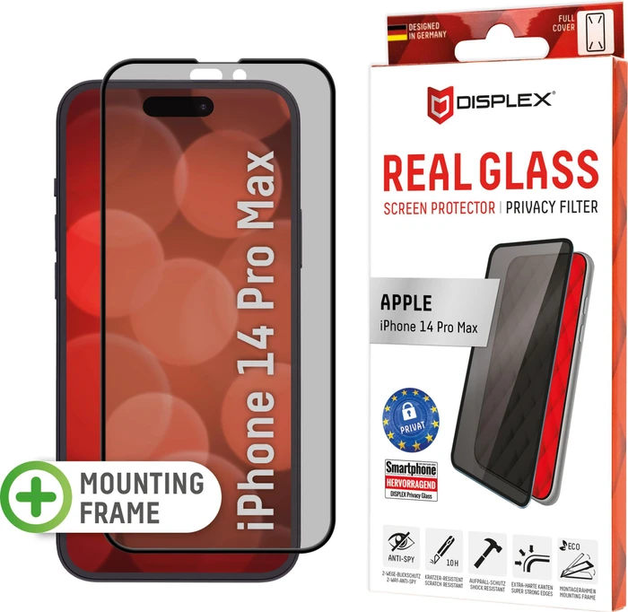 Displex Real Glass Full Cover Privacy für Apple iPhone 14 Pro Max