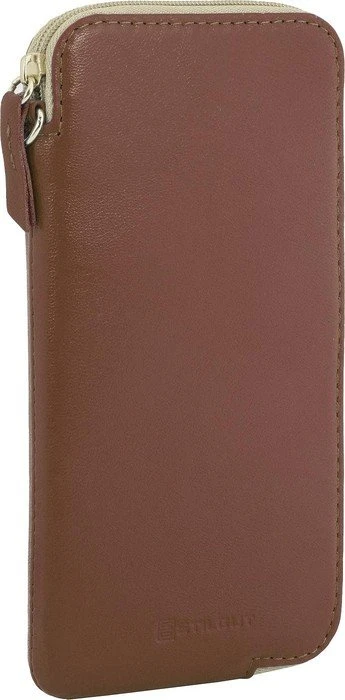 Stilgut Ledertasche mit Reißverschluss L cognac-braun