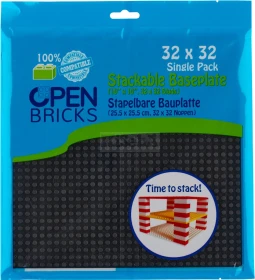Open Bricks Stapelbare Bauplatte 32x32 Single Pack schwarz