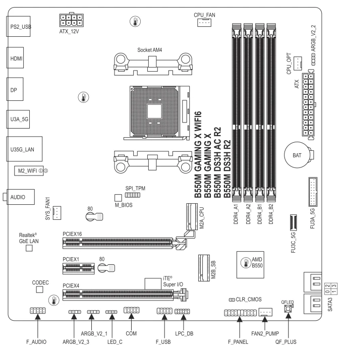 GIGABYTE B550M Gaming X (AMD AM4)