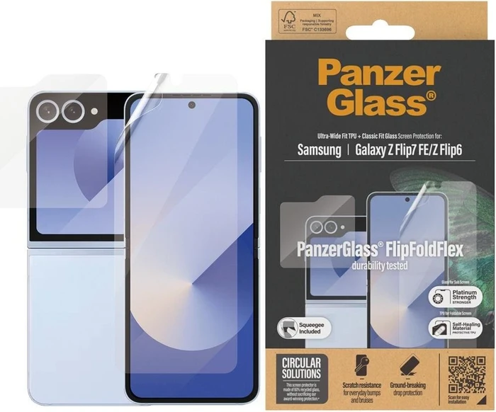 PanzerGlass FlipFoldFlex Screen Protector Ultra-Wide Fit TPU + Classic Fit Glass für Samsung Galaxy Z Flip6