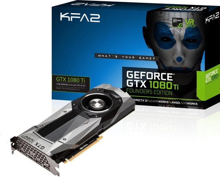 KFA2 GeForce GTX 1080 Ti Founders Edition, 11GB GDDR5X, HDMI, 3x DP