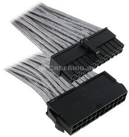 BitFenix Alchemy 24-Pin ATX Verlängerung 30cm, sleeved silber (BFA-MSC-24ATX30SK-RP)