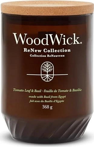 WoodWick ReNew Collection Tomato Leaf & Basil Duftkerze, 368g