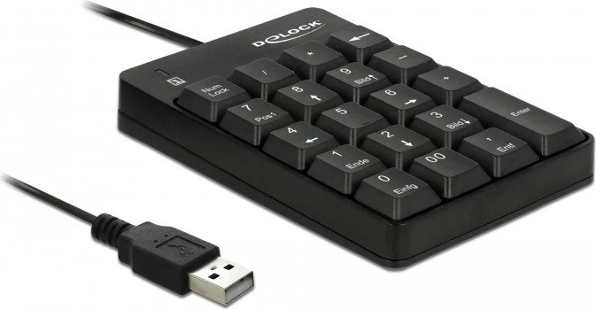 Delock Tastenfeld USB Schwarz retail Nummernblock 19 Tasten schwarz (12481)