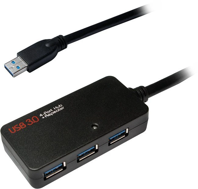 LogiLink USB 3.0 Aktiv-Verlängerung A/A 4-port USB 3.0 Hub, 10m