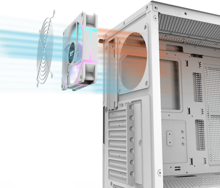 DarkFlash DS900 Air White, Glasfenster